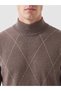 Brown Baklava Patterned Men's Knitwear Sweater - 3