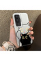 Vivo Y31/Y21D Compatible Simple Stripes Cute Black Cat Impact Wear-Resistant Art Print