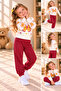 Girl's Butterfly Patterned Sweatshirt Tracksuit Set – Floral Patterned 2-Piece Sports Set - 2