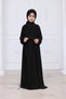 Reglan Sleeve Gathered Girl's Dress - Black - 5