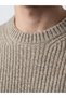 Ozmarka New Season Brown Crew Neck Ribbed Men's Knitwear Sweater - 3