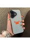 iPhone 16 Plus Compatible Simple Striped Cartoon Little Red Crab Shockproof Drawing