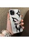 iPhone 15 Pro Compatible Cool Ink Pink White Butterfly Star Simple Style Shock Absorbing