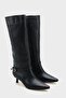 Women's Marci Short Heeled Boots - Black-Leather