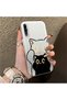Samsung Galaxy A50/A50S/A30S Compatible Simple Stripes Cute Black Cat Impact Wear Resistant Art Print