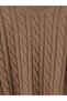 Ozmarka New Season Brown Crew Neck Patterned Men's Knitwear Sweater - 6