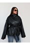 Belted Faux Leather Jacket - 6