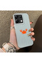 Poco X6 Compatible Simple Striped Cartoon Little Red Crab Shockproof Drawing