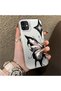 iPhone 11 Compatible Cool Ink Pink White Butterfly Star Simple Style Shock Absorbing