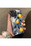 iPhone 16 Pro Max Compatible Yellow Lemon Blue Leaf White Small Flower Shock Absorbing Protection