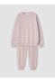 Crew Neck Girls' Tracksuit Set - 3