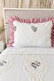 Ruffle Gardenlove Embroidered Chenille 3 Piece Double Bedspread Powder - 4