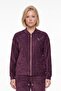 Women's Burgundy Winter Tracksuit Set with Adjustable Waist, Front Zipper, Stone Detail, and Accessories - 3