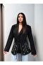 Stone Embellished Belted Blazer Jacket - 6