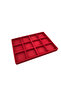 Canada Model Suede Fabric Red Color 34 cm / 24 cm Twelve Compartments Drawer Jewelry Stand - 2