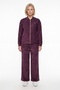 Women's Burgundy Winter Tracksuit Set with Adjustable Waist, Front Zipper, Stone Detail, and Accessories