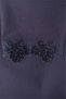 Women's Navy Blue Winter Trousers with Stone Leaf Motifs and Stone Detailing on the Sides - 5
