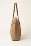 Women's Mink Color Buzzy Fabric Shoulder Bag with Zipper, Large Internal Volume, Daily Use Bag - Front Pocket Detail - 5