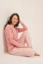 Women's Pink Buttoned Collar Long Sleeve Pajama Set Pc9270-S-V2 - 6
