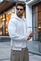 Karmelanj Şardonlu Hooded Men's Sweat Cardigan E7219 - 2