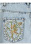 Floral Embroidered Girls' Jean Shorts - 5
