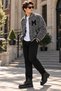 Wellsoft Fabric Lamb Feather Stand Collar Pocketed Snap-Front Unisex Jacket for Women and Men - 2