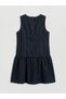 Girl's Jean Dress with Bow Detail - 4
