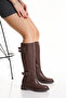Women's Cave Three Buckle Zippered Boots Flat Sole Casual Boots