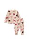 Patterned Pajama Set 2-8 Years Ecru Heart Patterned - 2