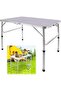 120x60cm Adjustable Height Folding Camping Table Portable Aluminum Picnic Table with Carry Handle - 8