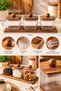 3-Piece Borosilicate Glass Storage Container Set, with Acacia Wood Lid and Stand, Square Round Arch Knob, 34X11.5 cm - 2