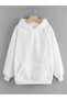 Men's White Hooded Back-Printed Sweatshirt Autumn Winter Season - 2
