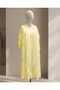 Women's Natural Linen Sleeveless Dress & Silk Blend Tassel Detailed Long Kimono Jacket Set - 4