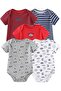 Baby Romper Pack 5-Piece Set | 9-12 Months | Multicolor | Soft & Breathable Fabric | Easy to Dress