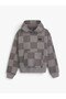 Tonal Check Stretch Logo Pullover Men's Gray Sweatshirt - Vn000Zp4