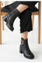 Zrne-B04 High Quality Zippered Black Heeled Boots - 2