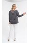 Liva Plus Size Lace Blouse with Stone Detail - 2