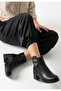 Zrne-B04 High Quality Zippered Black Heeled Boots - 5