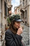 Women's Suede Textured Leather Visor Captain Hat Vintage Cap Ribbon Detailed Winter Painter Hat Baker Boy Trend Accessory - 3