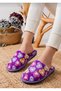 Advantageous 3-Piece Package Women's Winter Heart Patterned Silent Comfortable Sole Dowry Guest House Slippers Set - 6