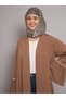 عباية بنية سادة مع حجاب للنساء - 6