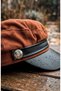 Women's Suede Textured Leather Visor Captain Hat Vintage Cap Ribbon Detailed Winter Painter Hat Baker Boy Trend Accessory - 2