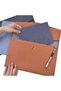 Files Wallets, A4 Popper Wallet Leather File Document Folder Paper Storage Bag Portable Document Org - 4