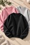 Unisex 3-Pack Soft Textured Unprinted Oversize 3 Thread Crew Neck Sweatshirt