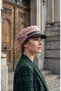 Women's Suede Textured Leather Visor Captain Hat Vintage Cap Ribbon Detailed Winter Painter Hat Baker Boy Trend Accessory - 3