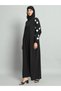 Black Solid Abaya with hijab for women