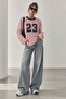 23 Printed Striped Oversize Modal Long Sleeve Blouse - Red Fw3424 - 4