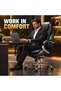 Minister-H Executive Office Chair, High Back PU Leather Computer Chair with Padded Armrests, 5-Position Locking Recline, Height Adjustment, Chrome Base, Black, 2-Year - 6