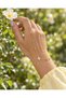 Gold Color Stone Flower Detailed Thin Chain Women's Shahmeran Bracelet - 8