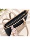 Women's Scarf Detailed Zippered Leather Handbag - 2